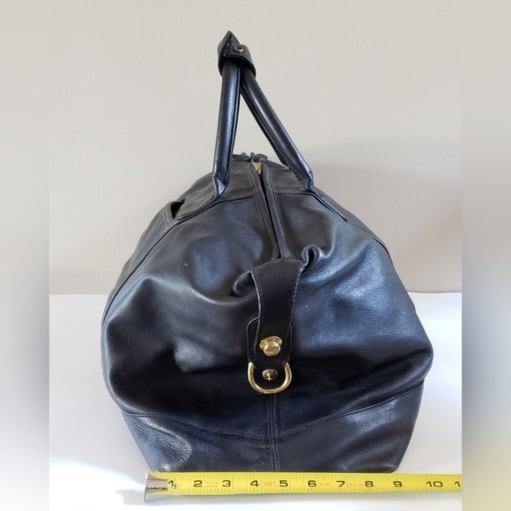 Coach Vintage Cabin Bag Black Leather with Brass Hardware Travel Bag Wee… - Picture 3 of 16